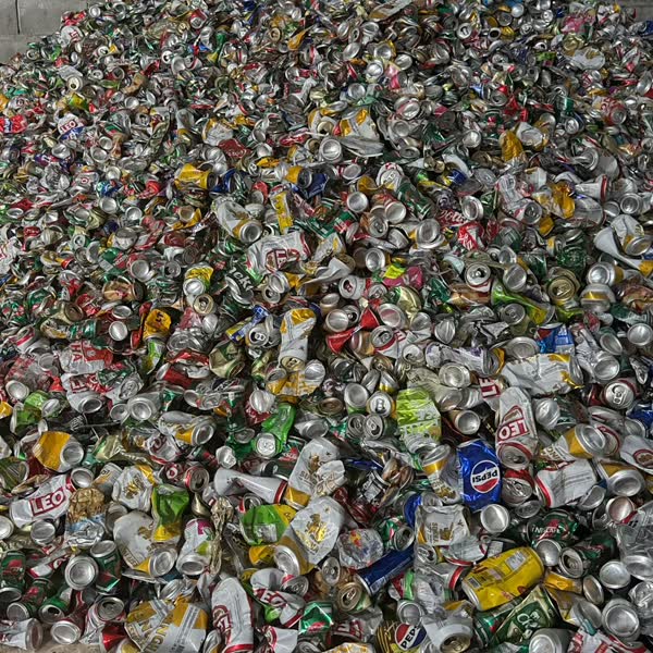 Pile of used beverage cans